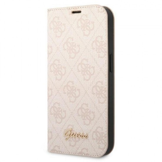 Оригинален тефтер Guess 4G Vintage Gold Logo, За iPhone 14 Pro Max (6.7), Розов от Fonax.bg