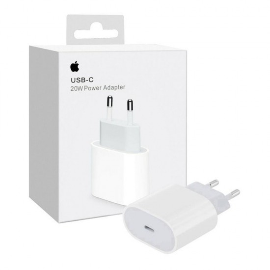 Оригинално зарядно устройство Apple MHJE3ZM/A 20W Type C в кутия, 220V, Бял от Fonax.bg