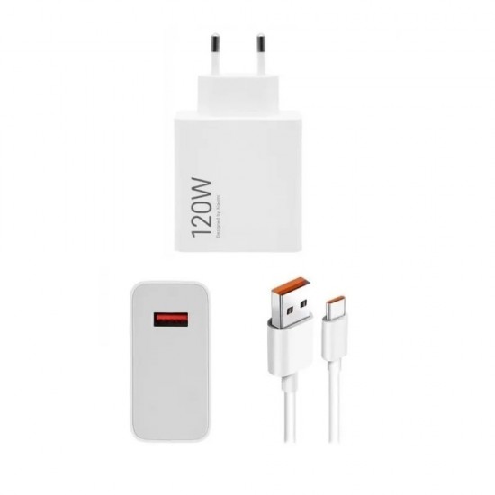 Оригинално Зарядно устройство адаптер Xiaomi, 120W, 6A, 1 x USB-A с USB-C кабел, BHR9462EU, Бял от Fonax.bg