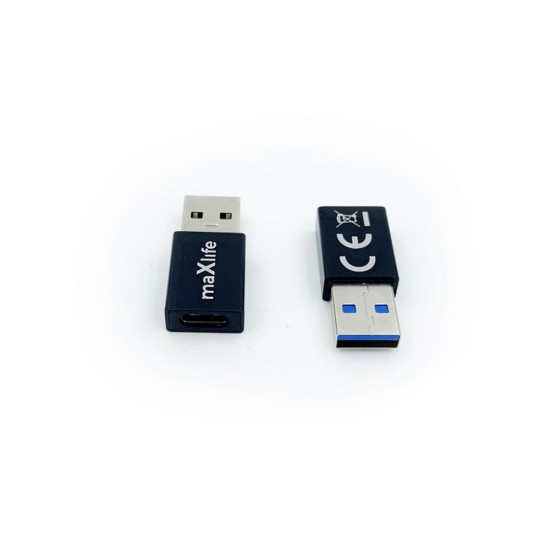 Адаптер Maxlife, Type C към USB 3.0, Черен от Fonax.bg