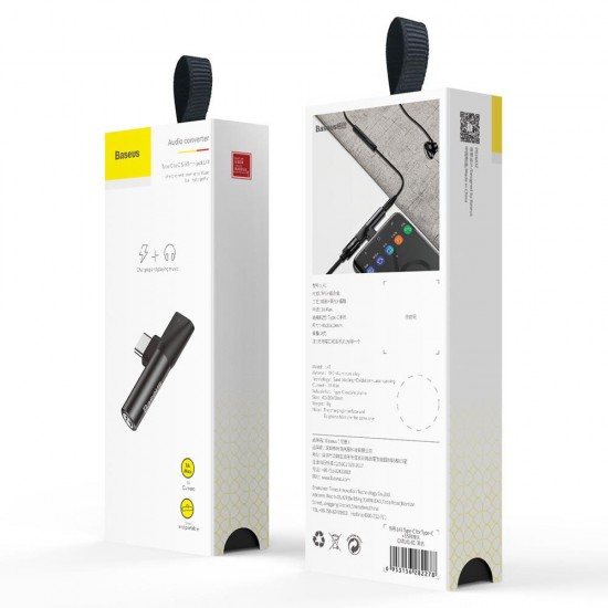 Адаптер Baseus L41, Type C към Type C и 3.5мм, Черен от Fonax.bg