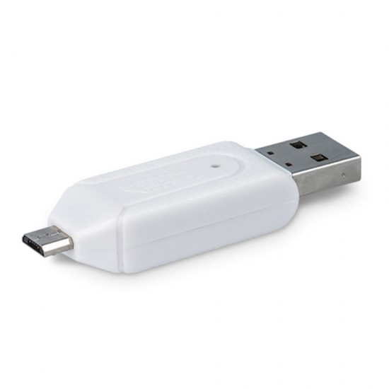 Адаптер Forever USB OTG card reader USB и micro USB/SD и micro SD, Бял от Fonax.bg
