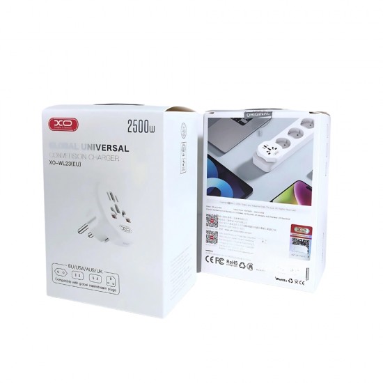 Преходник XO Plug Adapter WL23, UK / US to Europe, Бял от Fonax.bg