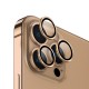 Стъклен протектор с метални рингове за задна камера MBX за Apple iPhone 14 Pro, 14 Pro Max, Златист от Fonax.bg