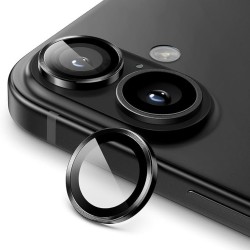 Протектор задна камера метални рингове MBX за iPhone 16, 16 Plus, Черен