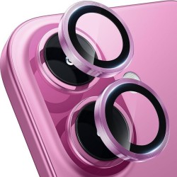Протектор задна камера метални рингове MBX за iPhone 16, 16 Plus, Розов