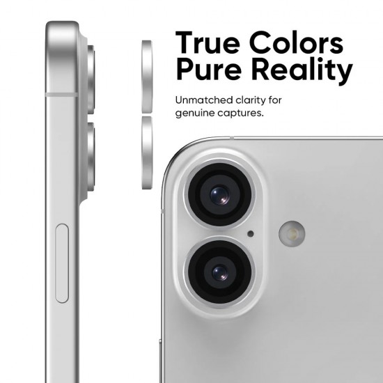 Стъклен протектор с метални рингове за задна камера MBX за Apple iPhone 17, Сребрист от Fonax.bg