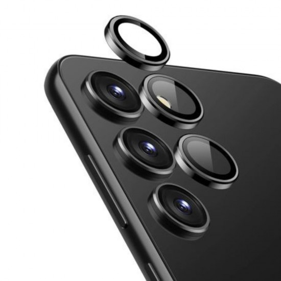 Стъклен протектор с метални рингове за задна камера MBX за Samsung Galaxy S23 (S911B), Черен от Fonax.bg