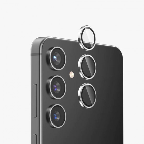 Стъклен протектор с метални рингове за задна камера MBX за Samsung Galaxy S24 (S921B), Сребрист от Fonax.bg