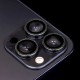 Стъклен протектор с метални рингове ромбоидни за задна камера MBX за Apple iPhone 15, 15 Plus, Черен от Fonax.bg
