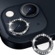 Стъклен протектор с метални рингове и камъни за задна камера MBX за Apple iPhone 13, 13 Mini, Черен от Fonax.bg