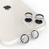 Протектор задна камера метални рингове с камъни MBX за iPhone 13, 13 Mini, Сребрист