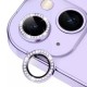 Стъклен протектор с метални рингове и камъни за задна камера MBX за Apple iPhone 14, 14 Plus, Лилав от Fonax.bg