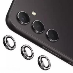 Протектор задна камера метални рингове с камъни MBX за Samsung Galaxy A54 5G (A546B), Черен