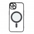 Силиконов кейс bSmart Chrome Magsafe с протектори за камерите, За iPhone 15 (6.1), Черен
