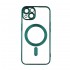 Силиконов кейс bSmart Chrome Magsafe с протектори за камерите, За iPhone 15 Plus (6.7), Зелен