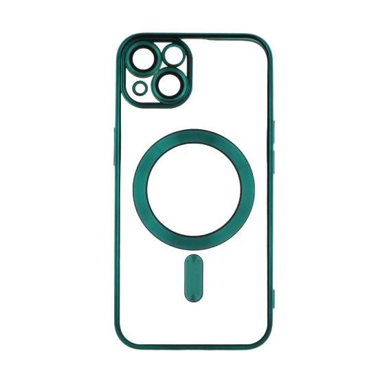 Силиконов кейс bSmart Chrome Magsafe с протектори за камерите, За iPhone 15 Pro (6.1), Зелен от Fonax.bg