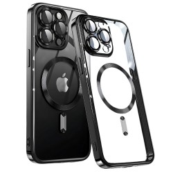 Силиконов кейс bSmart Chrome Magsafe с протектори за камерите, За iPhone 17 Pro Max/ 18 Pro Max, Черен