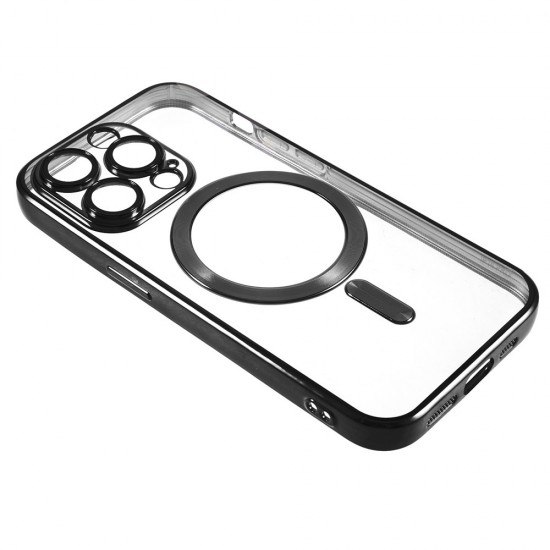 Силиконов кейс bSmart Chrome Magsafe с протектори за камерите, За iPhone 17 Pro Max (6.9), Черен от Fonax.bg