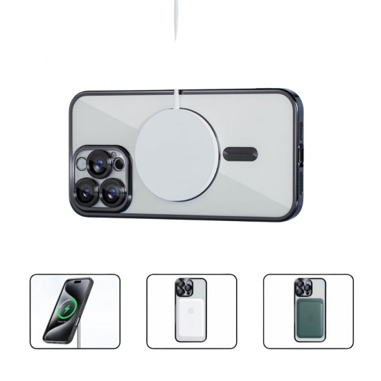 Силиконов кейс bSmart Chrome Magsafe с протектори за камерите, За iPhone 17 Pro Max (6.9), Черен от Fonax.bg
