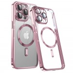 Силиконов кейс bSmart Chrome Magsafe с протектори за камерите, За iPhone 17 Pro Max/ 18 Pro Max, Розово-златен