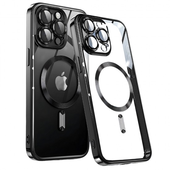 Силиконов кейс bSmart Chrome Magsafe с протектори за камерите, За iPhone 17 Pro Max (6.9), Черен от Fonax.bg