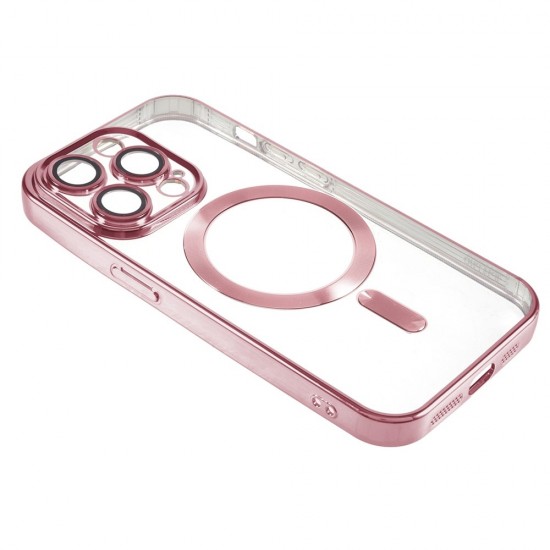 Силиконов кейс bSmart Chrome Magsafe с протектори за камерите, За iPhone 17 Pro Max (6.9), Розово-златен от Fonax.bg