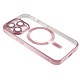 Силиконов кейс bSmart Chrome Magsafe с протектори за камерите, За iPhone 17 Pro Max (6.9), Розово-златен от Fonax.bg