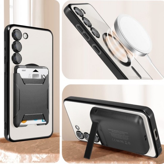Силиконов кейс bSmart Chrome Magsafe с протектори за камерите, За Samsung Galaxy A27, Черен