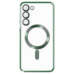 Силиконов кейс bSmart Chrome Magsafe с протектори за камерите, За Samsung Galaxy A27, Зелен