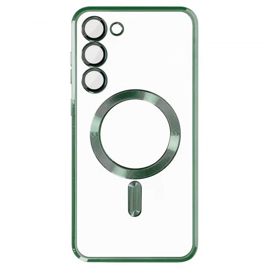 Силиконов кейс bSmart Chrome Magsafe с протектори за камерите, За Samsung Galaxy A27, Зелен