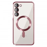 Силиконов кейс bSmart Chrome Magsafe с протектори за камерите, За Samsung Galaxy A57, Розово-златен