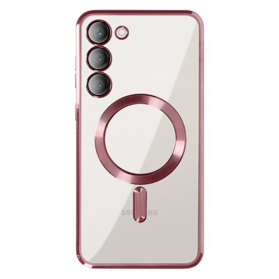 Силиконов кейс bSmart Chrome Magsafe с протектори за камерите, За Samsung Galaxy S25, Розово-златен от Fonax.bg