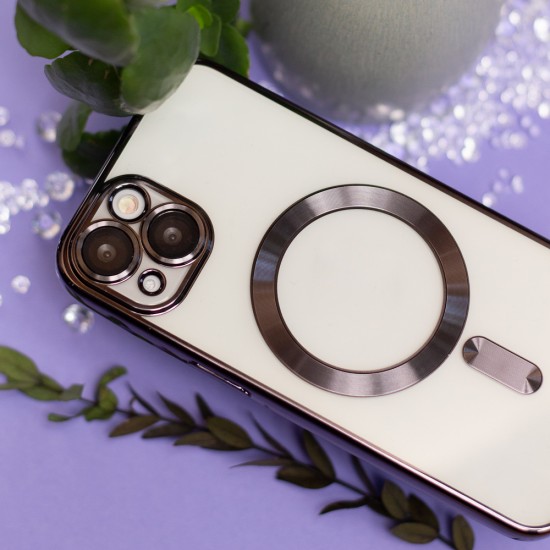 Силиконов кейс bSmart Chrome Magsafe с протектори за камерите, За Samsung Galaxy S26 FE, Черен