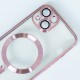 Силиконов кейс bSmart Chrome Magsafe с протектори за камерите, за Samsung Galaxy S26 FE, розово-златен