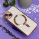 Силиконов кейс bSmart Chrome Magsafe с протектори за камерите, за Samsung Galaxy S26 FE, розово-златен