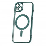 Силиконов кейс bSmart Chrome Magsafe с протектори за камерите, за Samsung Galaxy S26 FE, зелен