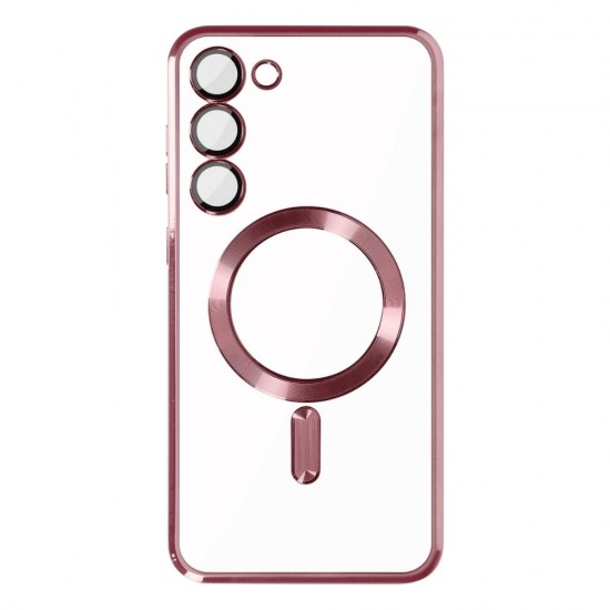 Силиконов кейс bSmart Chrome Magsafe с протектори за камерите, За Samsung Galaxy S26 Plus, Розово-златен от Fonax.bg