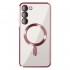 Силиконов кейс bSmart Chrome Magsafe с протектори за камерите, За Samsung Galaxy S26, Розово-златен