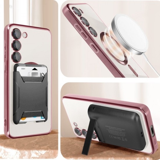 Силиконов кейс bSmart Chrome Magsafe с протектори за камерите, За Samsung Galaxy S26, Розово-златен от Fonax.bg