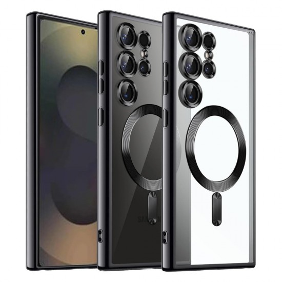 Силиконов кейс bSmart Chrome Magsafe с протектори за камерите, За Samsung Galaxy S26 Ultra, Черен от Fonax.bg
