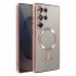 Силиконов кейс bSmart Chrome Magsafe с протектори за камерите, За Samsung Galaxy S26 Ultra, Розово-златен