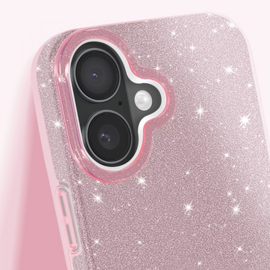 Силиконов кейс bSmart Glitter 3в1 за iPhone 17 (6.3) розов от Fonax.bg