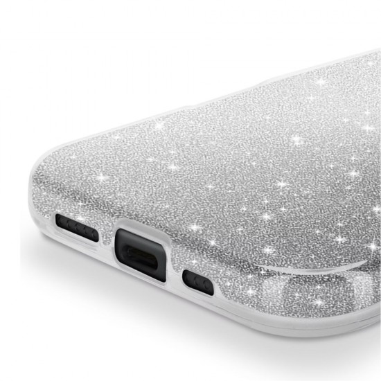 Силиконов кейс bSmart Glitter 3в1 за Samsung Galaxy A57 сребрист