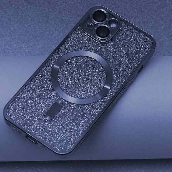 Силиконов кейс bSmart Glitter Chrome Magsafe с протектори за камерите, За iPhone 14 Pro Max (6.7), Син от Fonax.bg