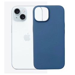 Силиконов кейс bSmart Silicone Soft Cover, За iPhone 15 (6.1), Тъмносин