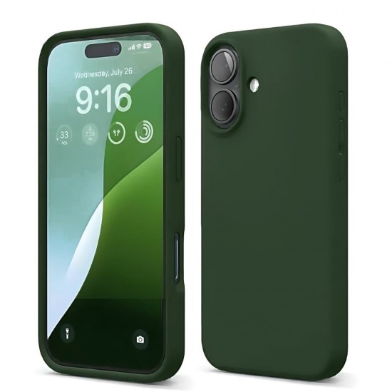 Силиконов кейс iPaky матиран, За iPhone 16 Plus (6.7), Тъмнозелен от Fonax.bg