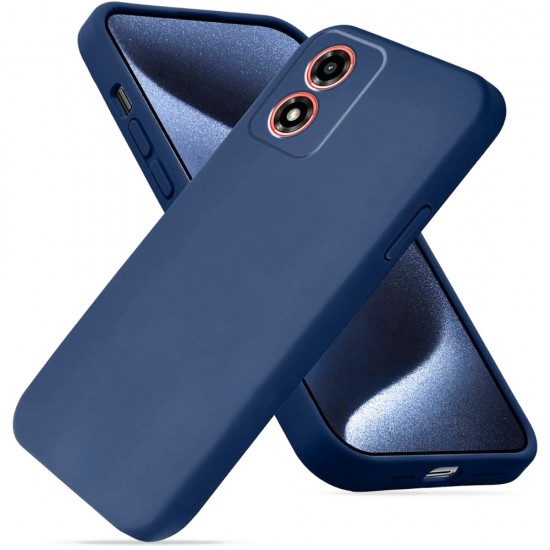 Силиконов кейс iPaky матиран, За Motorola Moto E14, Тъмносин от Fonax.bg