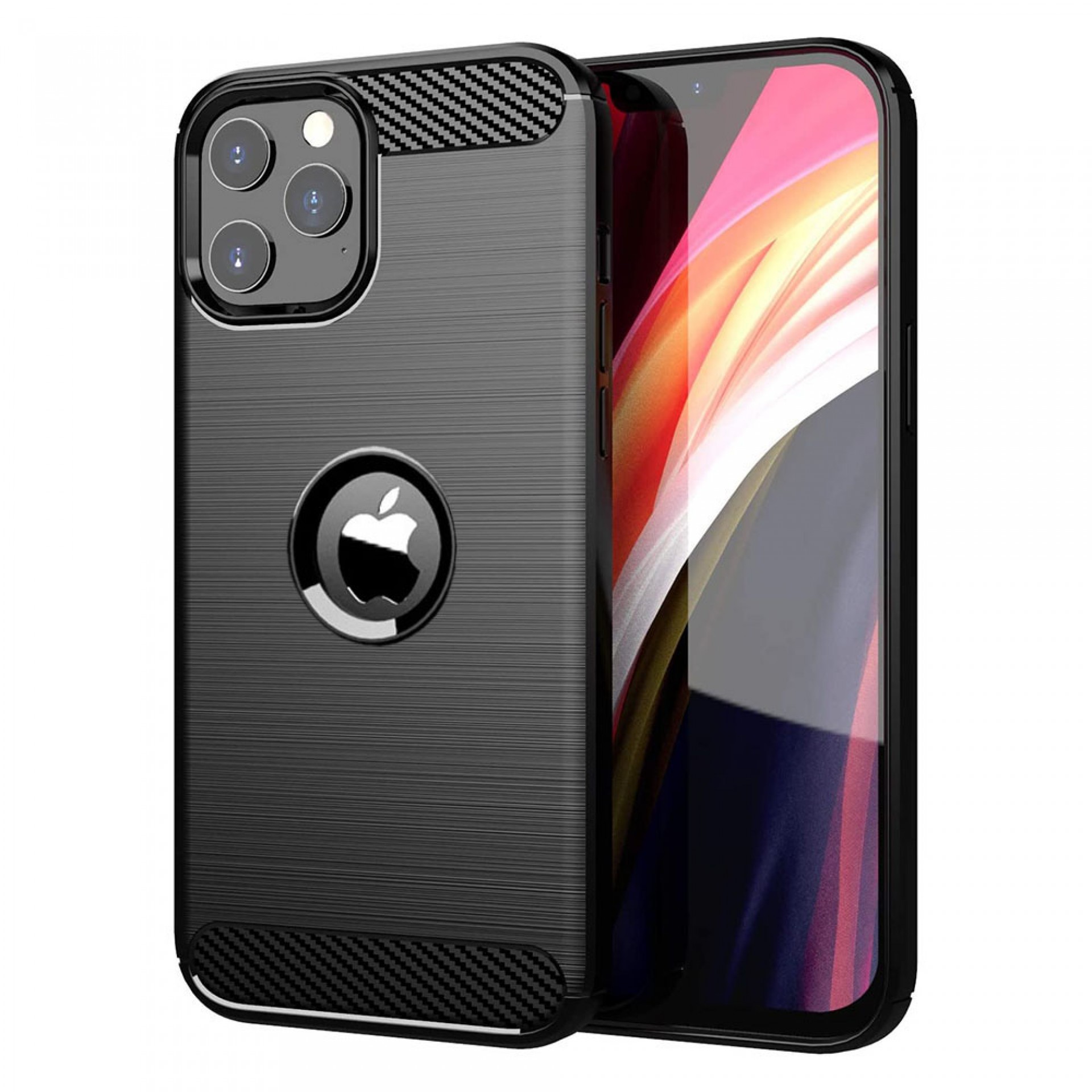 Силиконов кейс MBX Carbon, За iPhone 12 Pro Max (6.7), Черен от Fonax