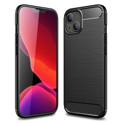 Силиконов кейс MBX Carbon, За iPhone 14 Plus (6.7), Черен